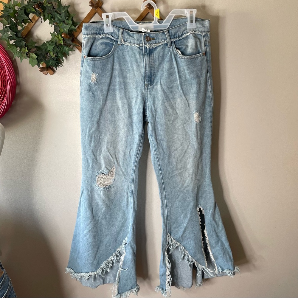 For the republic flare cropped high waisted jeans